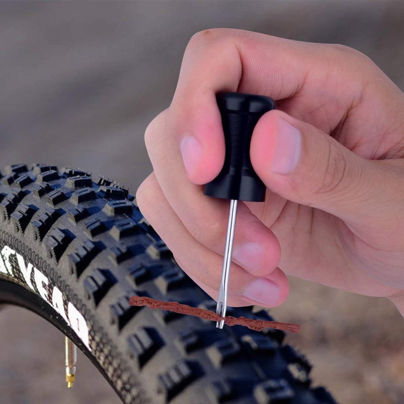 COTOUXKER Tubeless Bike Tire Repair Kitsï¼Œfor Road Bicycle and Mountain Bike MTB Tires Fix a Puncture or Flat, Includes Storage Canister Plugger Tool with Plugs, 5 Bacon Strips - Image 5